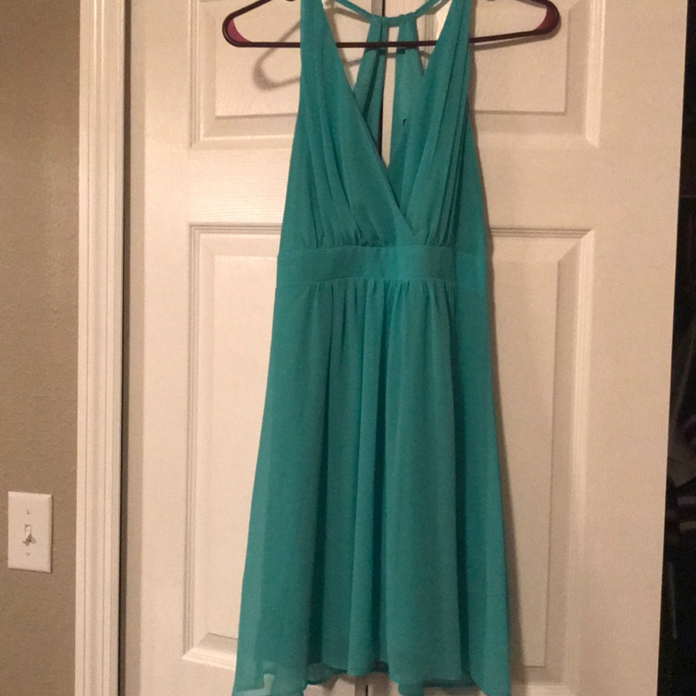 Teal flowy dress